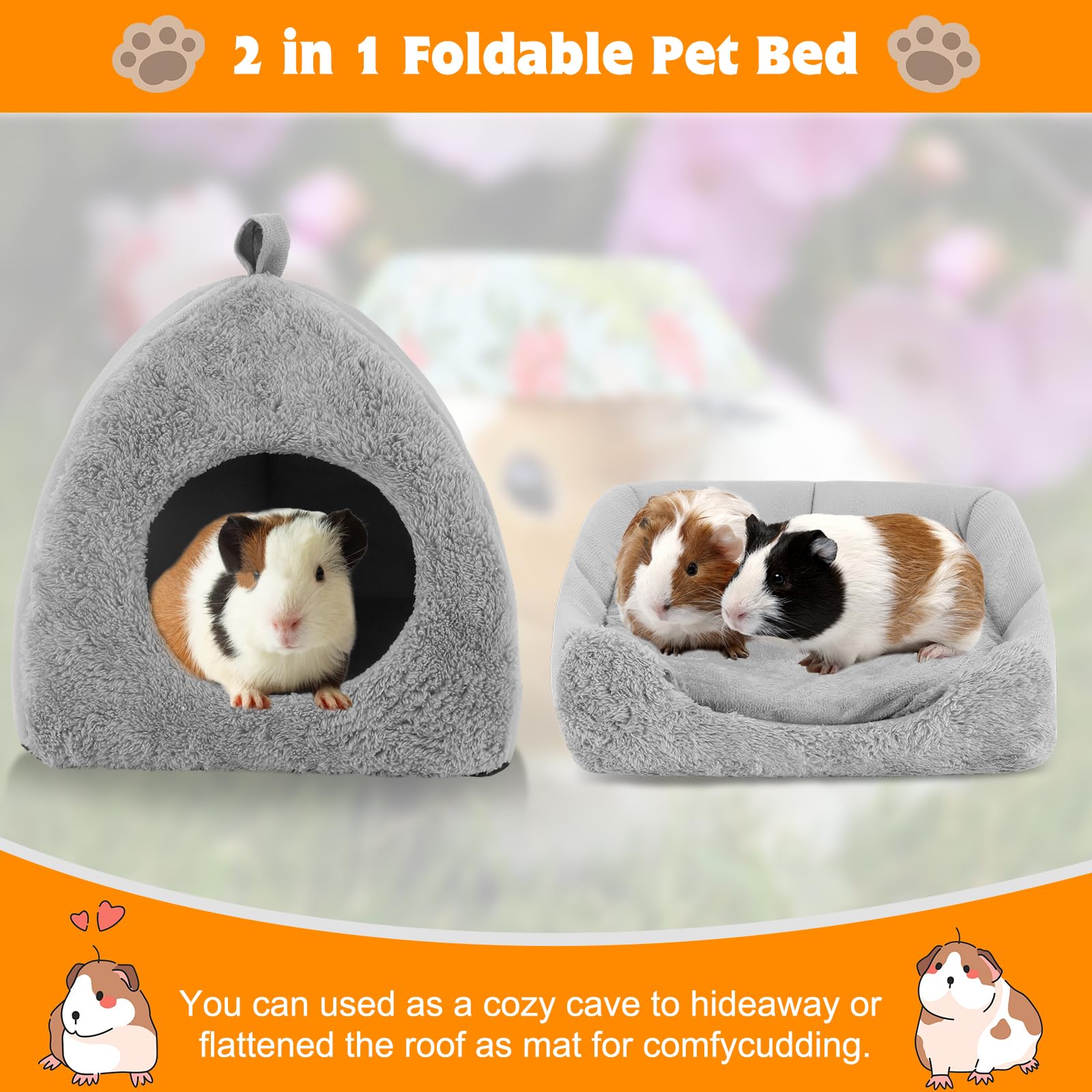 Snapklik.com : Guinea Pig House Bed Cozy Hamster Cave Large Hideout For ...