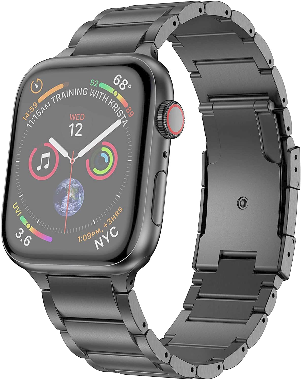 Titanium Watch Band,Metal Strap Bracelet with Tortoise Buckle,for Apple Watch Series 11/10/9/8/7,Ultra 3/2/1,SE 3/2/1 [2025]