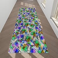 Vista 11 de Alfombra fresca de águila calva, color rojo oscuro y dorado, alfombra de 100 dólares, alfombra de pasillo para lavandería, cocina, alfombras