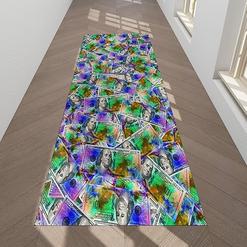 Miniatura 11 de Alfombra fresca de águila calva, color rojo oscuro y dorado, alfombra de 100 dólares, alfombra de pasillo para lavandería, cocina, alfombras