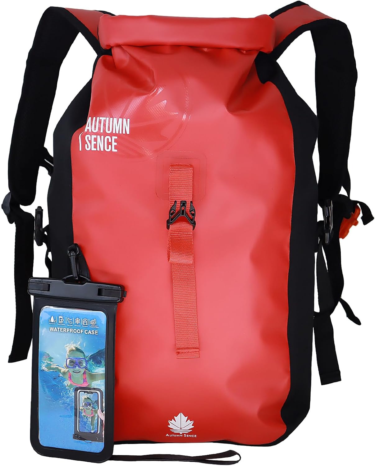 Dry Bags Waterproof Backpack,Waterproof backpack for Water sports,boating,Floating,hiking, camping and other outdoor activities 25L.(Red)