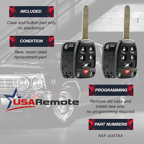 Miniatura 3 de Funda para llavero remoto para Honda Odyssey 2011 2012 2013, juego de 2