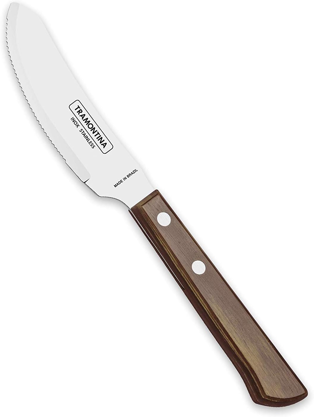 Tramontina Pizza Knife, 10 cm, Stainless Steel, FSC Certified Wooden Handle, Knife, Special Blade, Serrated, Rustproof, Dishwasher Safe