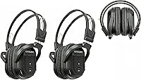 RP Accessories IR-601B 2-Channel Infrared Wireless Headphones for Car DVD TV Rear Entertainment - Folding Set of 2