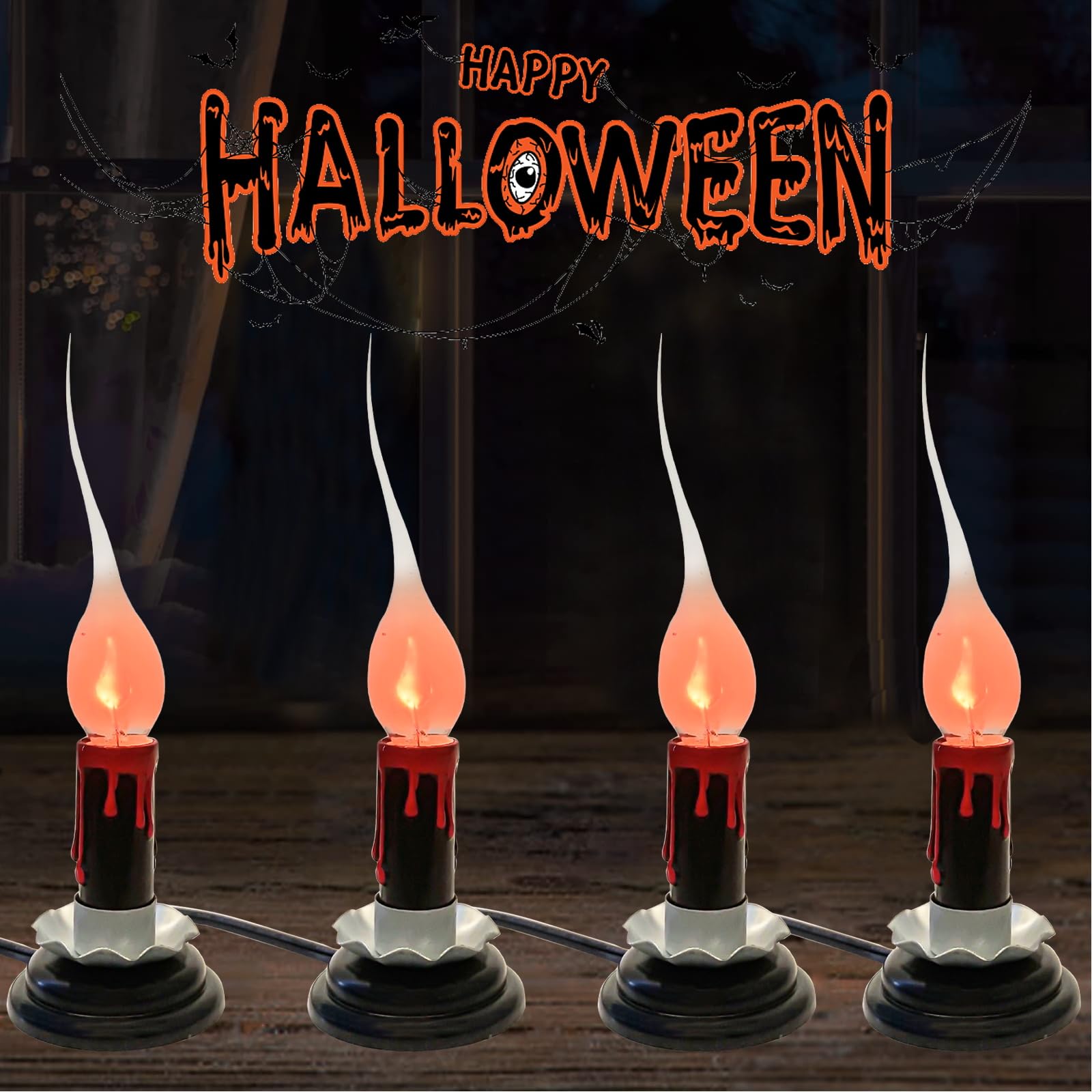 ハロウィン　ライト　ランプ　蠟燭　コンセント式　オブジェ Amazon.com: DECORKEY Halloween Decorations Indoor, 14.7