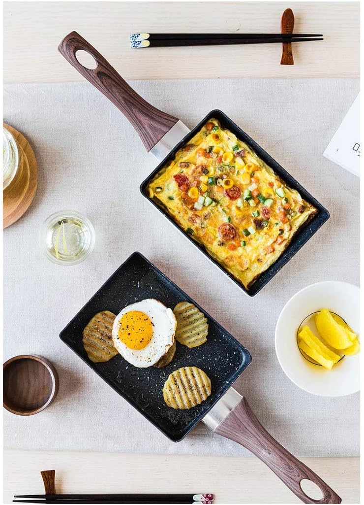 qiuqiu Tamagoyaki Pan, Small Omelette Pan, Nonstick Pancake Egg Pan, Sushi Crepe Pan-Weiß