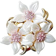 Merdia Brooch Pin for Women Stylish Flowers Clips with Created Crystal for Weddings Party | Brooch Pins Corsage Hair Head Clip | Girls Jewellery Barrette Women Accessories | Clips for Hair