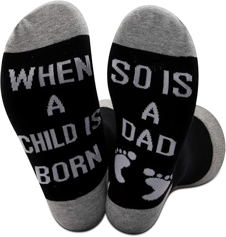 JXGZSO New Dad Socks When a Child is Born So is a Dad Socks Pregnancy Announcement Gift for Daddy To Be Gift