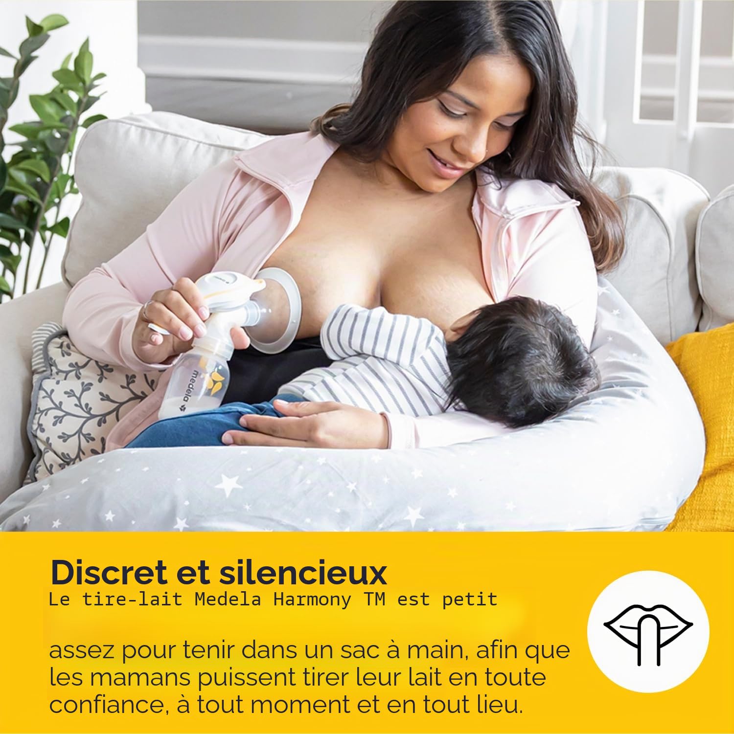 Harmony Flex Manual Breastpump, with 2-Phase Expression Technology, Compact, Lightweight & Ideal for Travelling