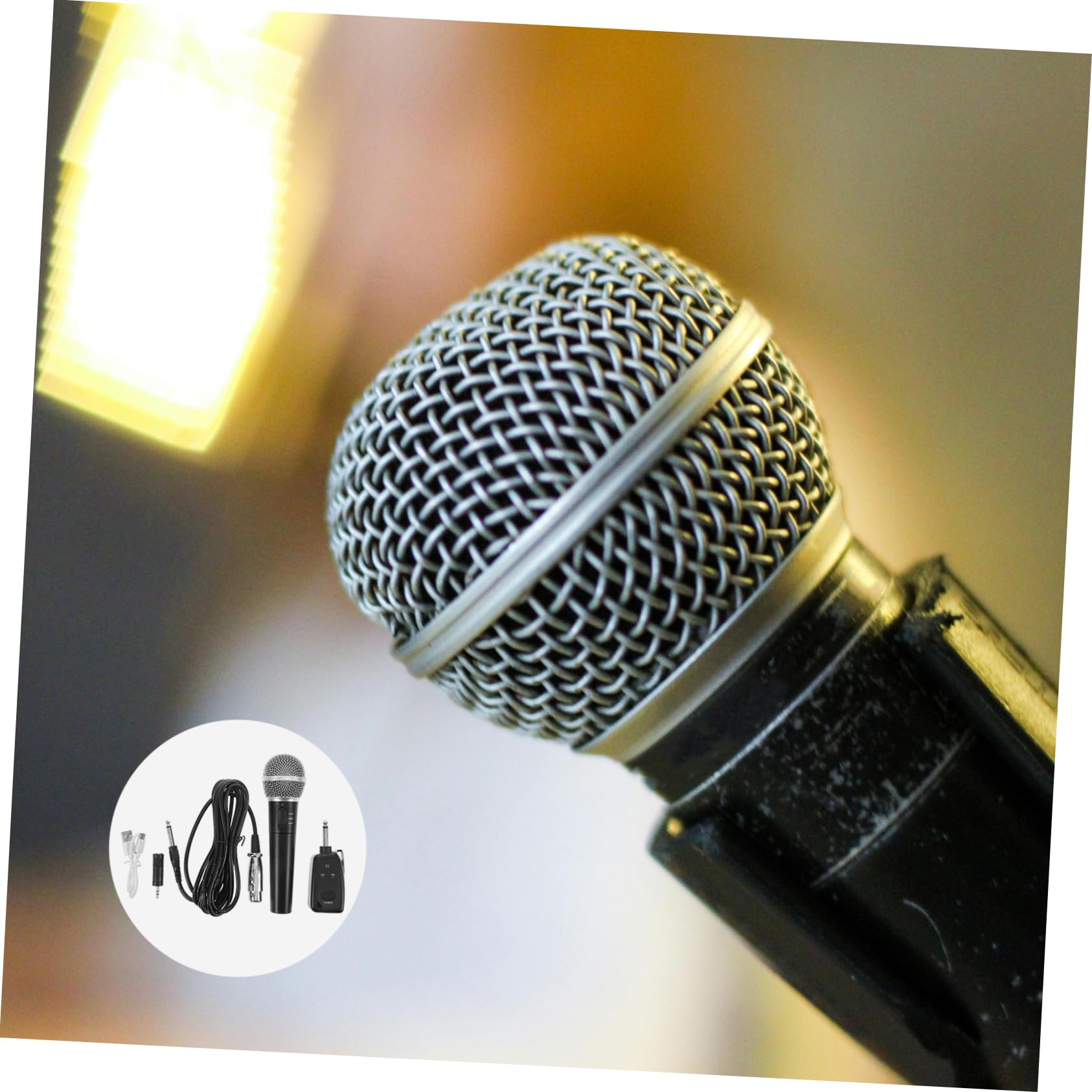 Micrófono Inalámbrico Cable De Mano Micrófono Portátil para Karaoke Presentaciones y Grabación por Computadora para Cantar Modo Dual