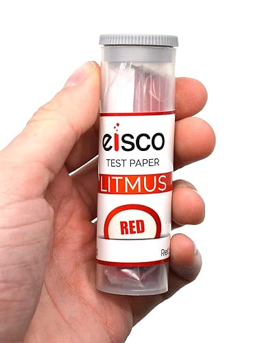 Miniatura 2 de EISCO Paquete de 100 tiras reactivas de tornasol, color rojo, base e indicador alcalino, incluye recipiente reutilizable