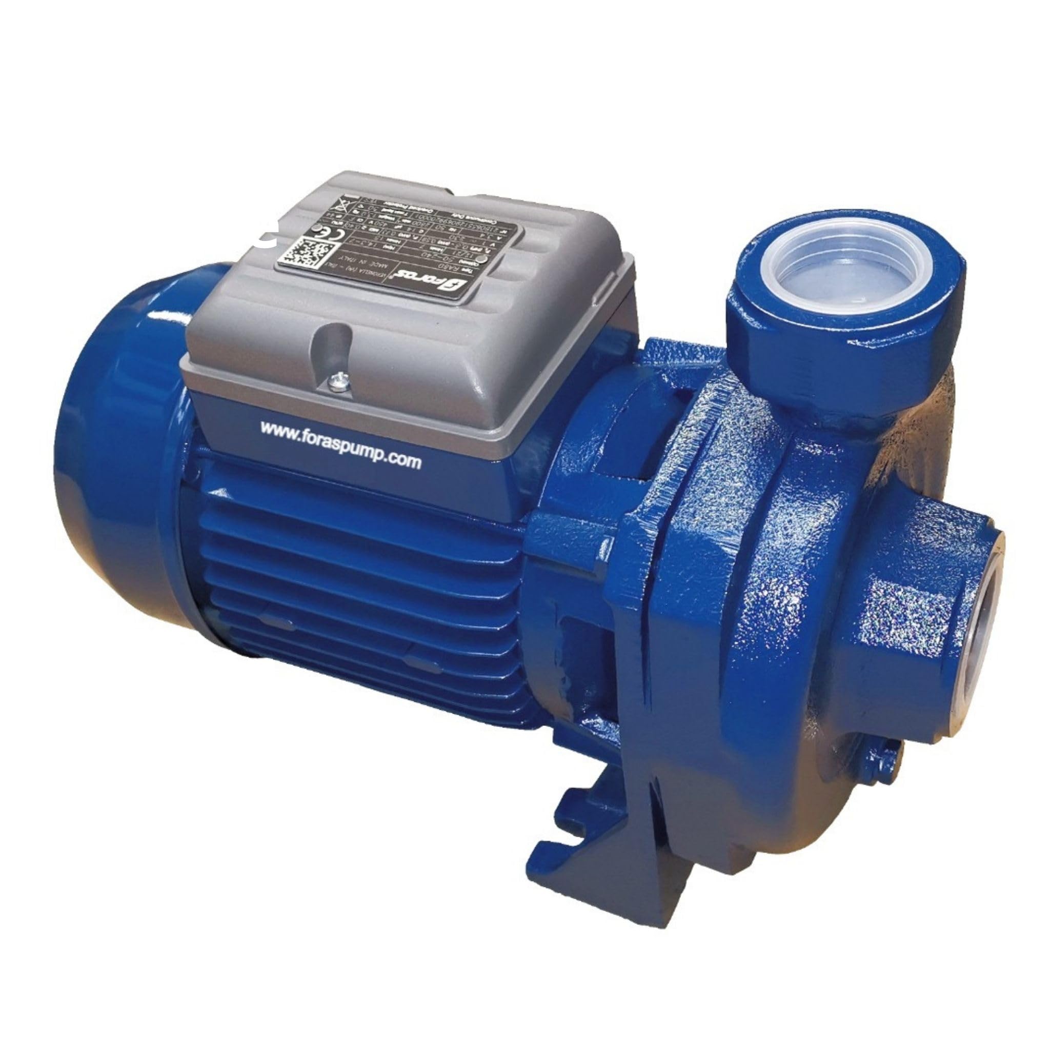 FORAS Bomba de agua sucia RA100 para agua con grava de hasta 10 mm, fabricada en Italia, funcionamiento continuo, 230 V, 0,74 kW, 280 l/min, 20 m