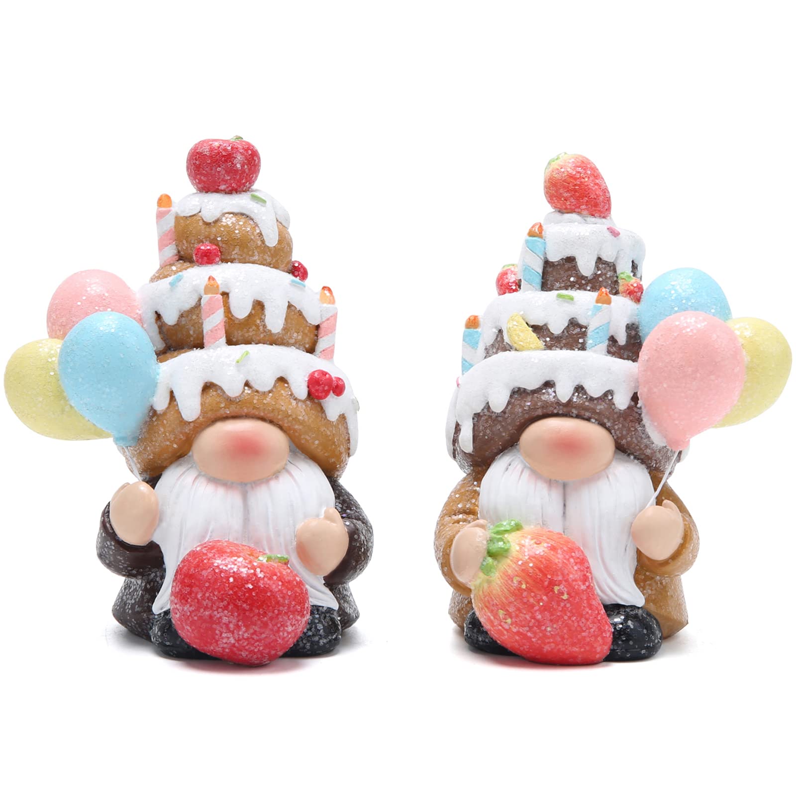 Hodao 2 PCS Birthday Party Gnomes Decorations Wedding Celebration Cake Gnomes Decor Tabletopper Gnomes decorations for Anniversary Party Home Holiday Cute Cake Gnomes Gifts Decorations