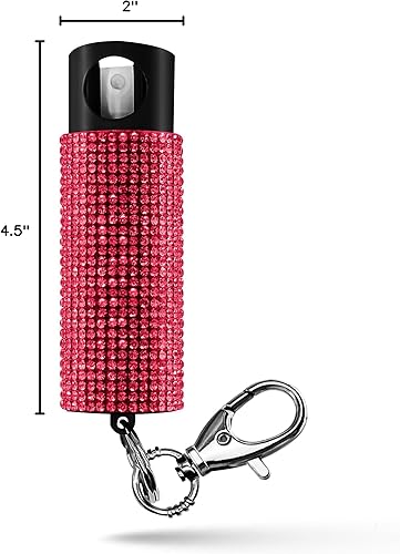 Miniatura 7 de Guard Dog Bling-it-On Pepper Spray  Soporte para llaves de moda  Rango de pulverización de 16 pies 164ft  Spray de pimienta con purpurina