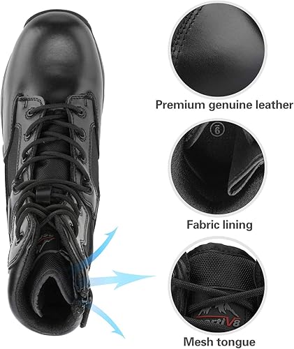 Miniatura 4 de NORTIV 8 - Botas tácticas de trabajo tipo militar para hombre, para senderismo, motociclismo, combate