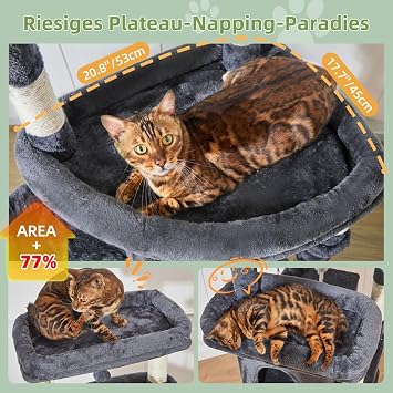Taoqimiao 180 cm XXL Scratching Post Sturdy Large Cat Tree for Cats MS034G