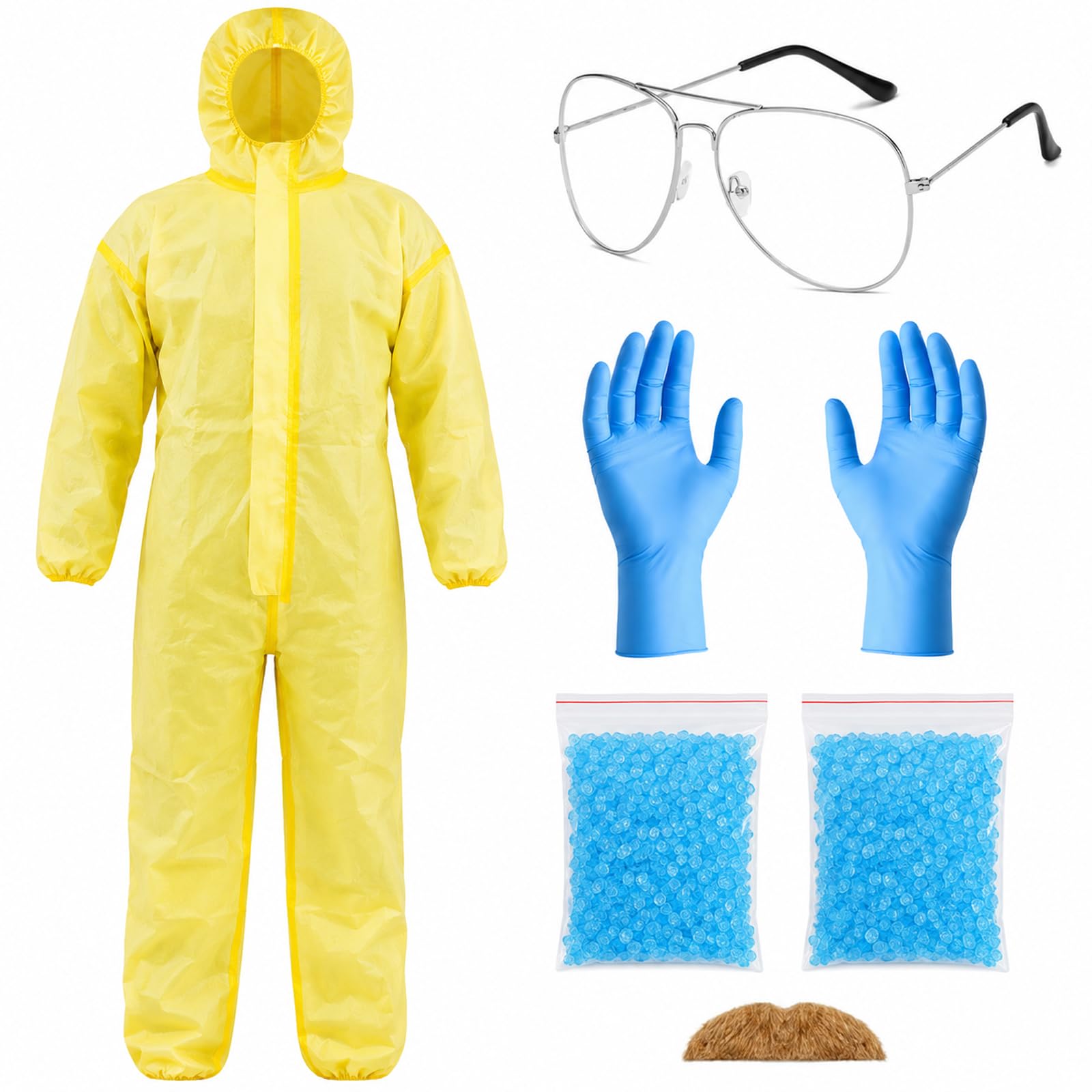 Maazusa Breaking Costume Men 5Pcs Breaking Fancy Dress Outfit with Men Hooded Jumpsuit Gloves Fake Beard, Adults Party Costume for Halloween Cosplay Party (XL)