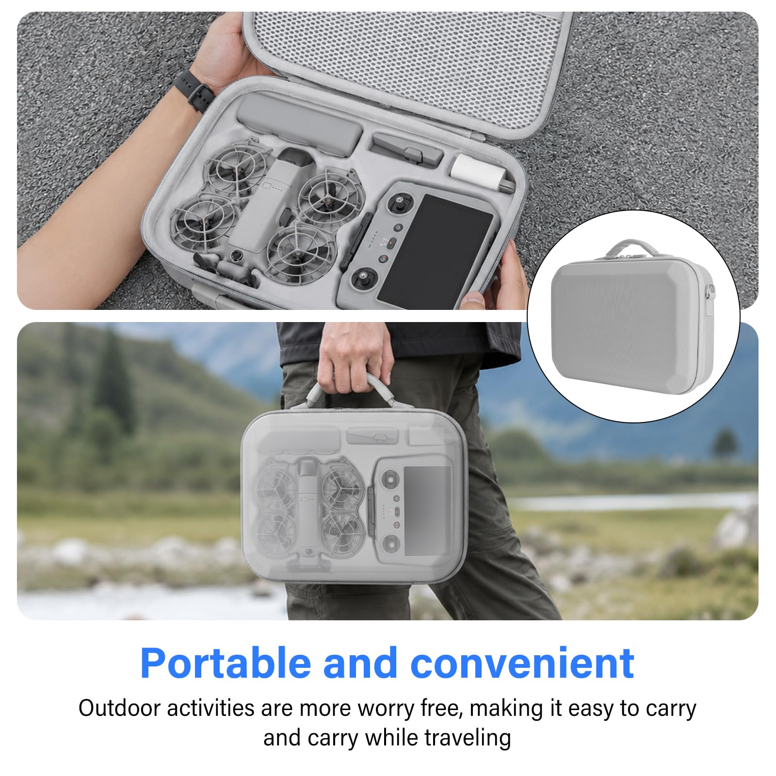Étui Case pour DJI Neo 2 Sac, Sacoche pour Manette RC 2/Batterie Neo2 Accessoires Housse, pour DJI Neo 2 Fly More Combo Transport Boîte de Voyage, pour Rangement Drone