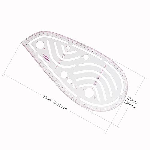 Miniatura 4 de Bestac Juego de reglas de costura de 4 estilos de reglas de costura con forma métrica de curva francesa, regla de costura de plástico flexible para