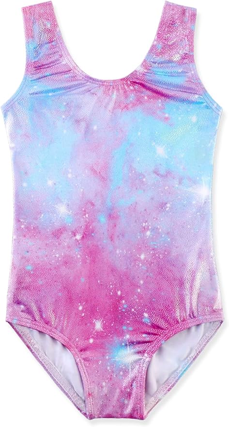 HOZIY Gymnastics Leotards for Girls Toddlers Kids Sleeveless Tumbling Outfits for Dance Print