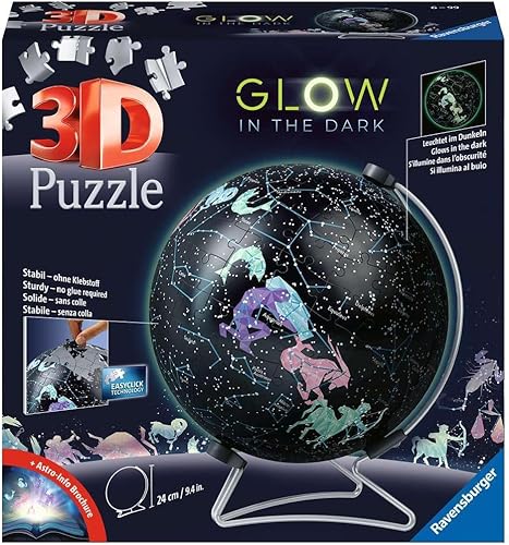 Ravensburger Rompecabezas 11544 - Lóbulo de estrellas con edición que brilla en la oscuridad: rompecabezas 3D de 180 piezas para niños 11544 -