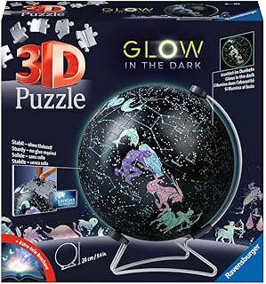 Ravensburger Puzzle-Ball Starglobe with Glow-in-The-Dark Edition: 180 Piece 3D Jigsaw Puzzle for Kids 11544Â - Easy Click Technology Means Pieces Fit Together Perfectly