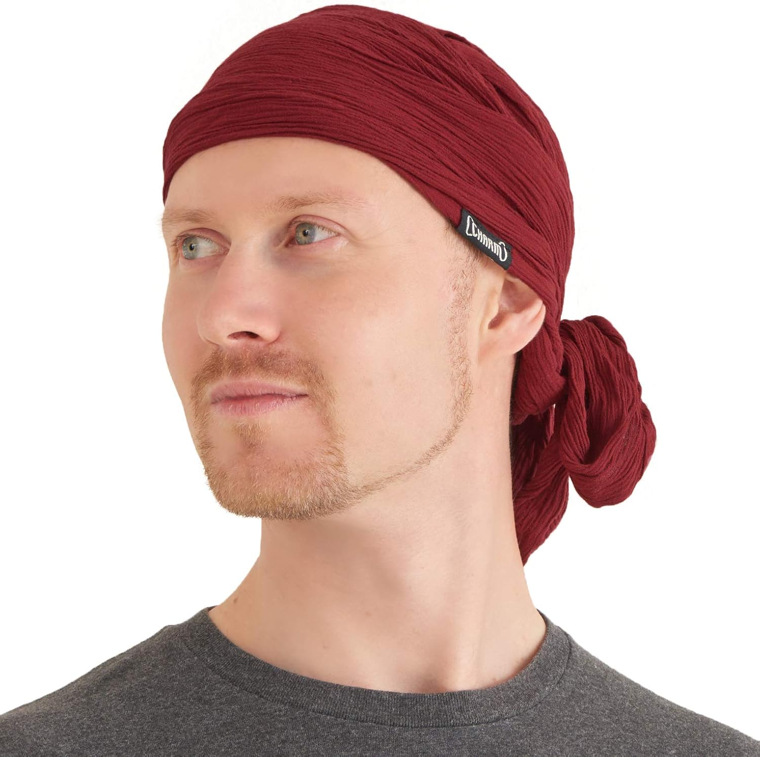 CHARM Pirate Hat Head Scarf - Boho Long Turban Bandana Cap Scarf Gypsy Fortune Teller Pirate Costume