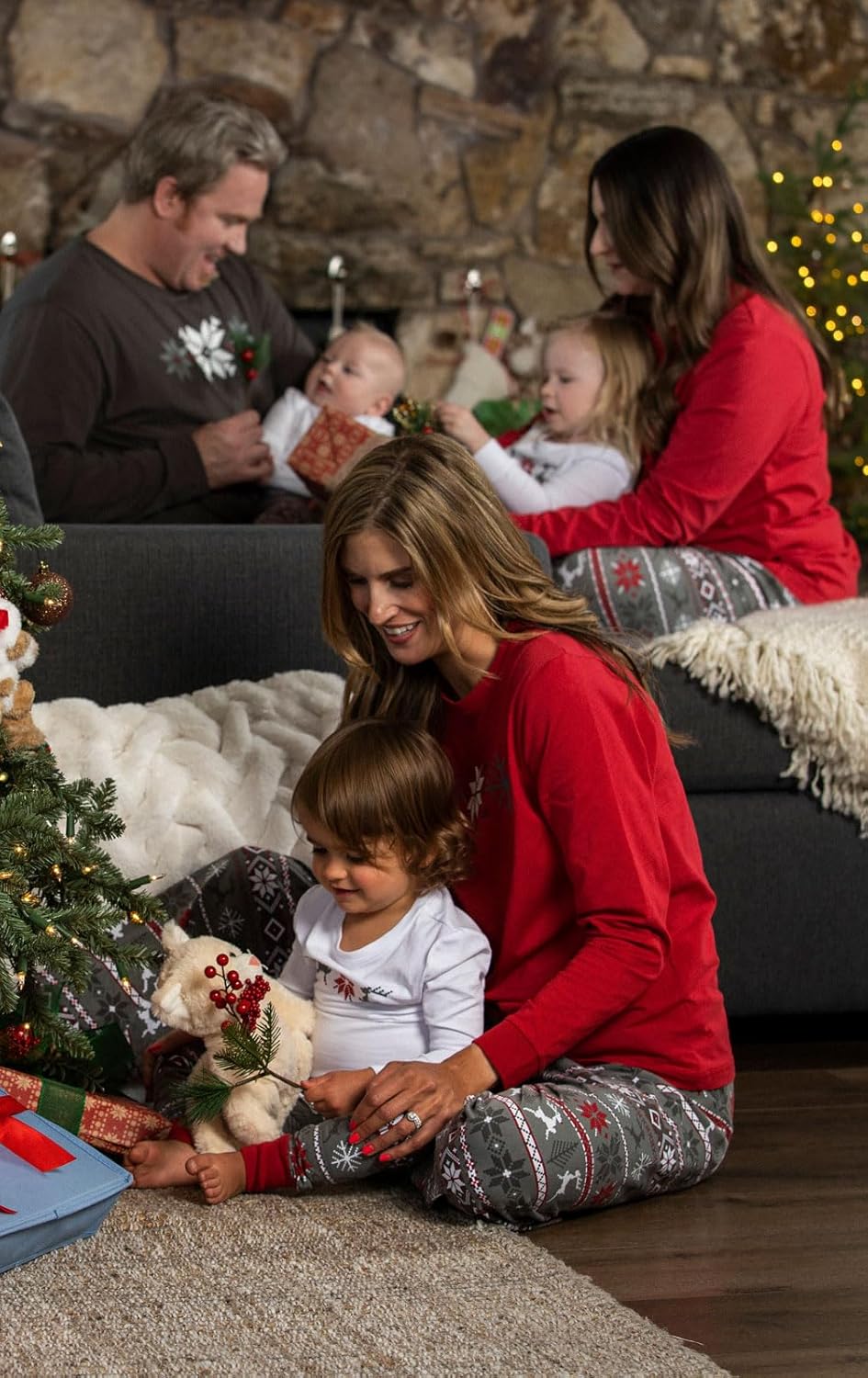 PajamaGram Christmas Pajamas For Family - Family Pajamas, Nordic, Men's XXL Gray - Image 2