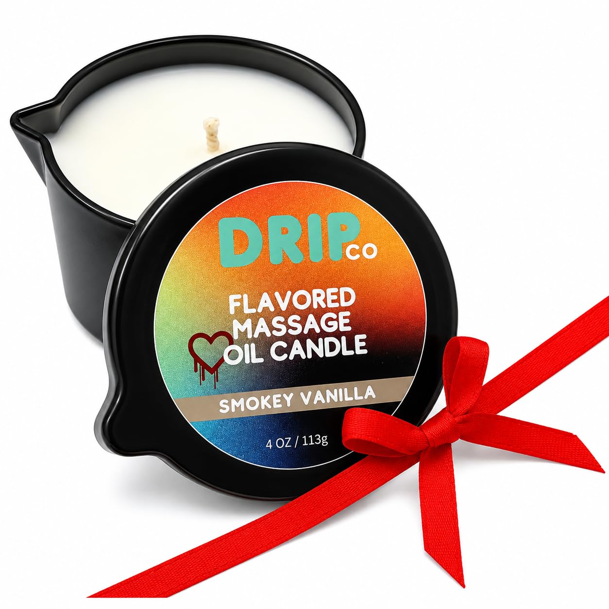 Drip Massage Candle 4 oz, Smokey Vanilla Pour Massage Oil on Body - Couples Gifts, Massage Therapy