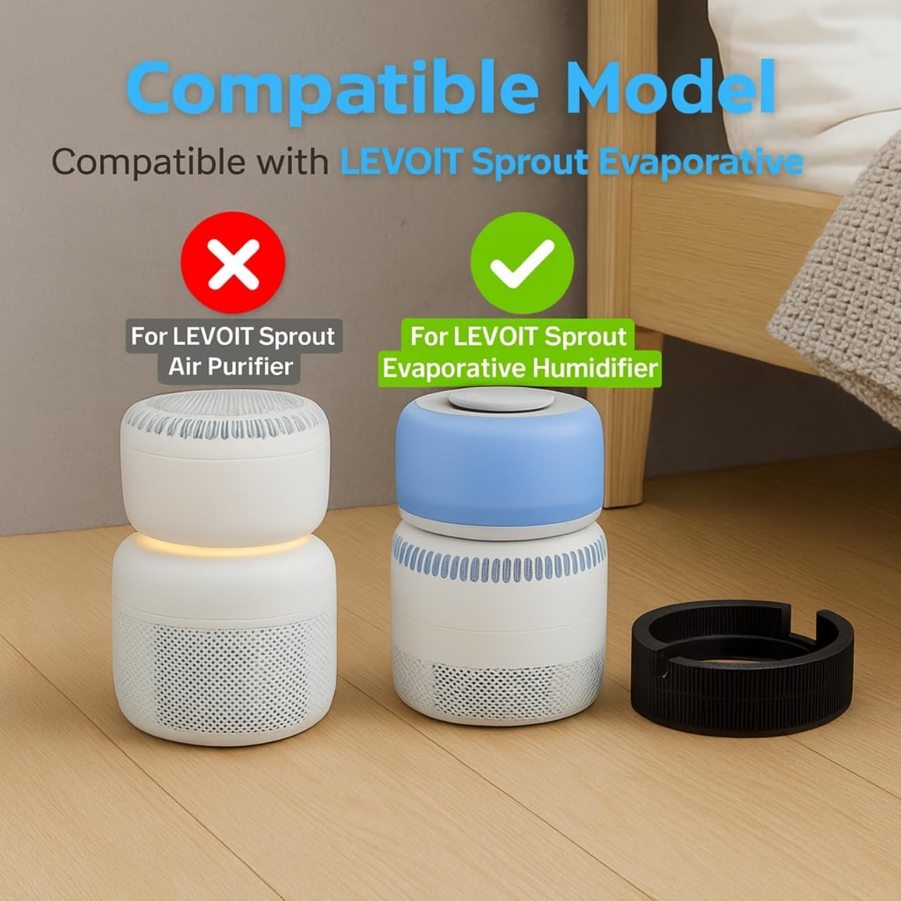 Nispira Replacement Water Wick Filter for LEVOIT Sprout Evaporative Humidifier LEH-B381S Part LRW-B381-ANA, 2 Packs