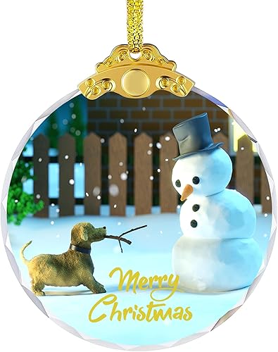 Adorno colgante de cristal de Navidad, decoración brillante para árbol de Navidad, grabado de cristal, decoración del hogar, regalo de Navidad