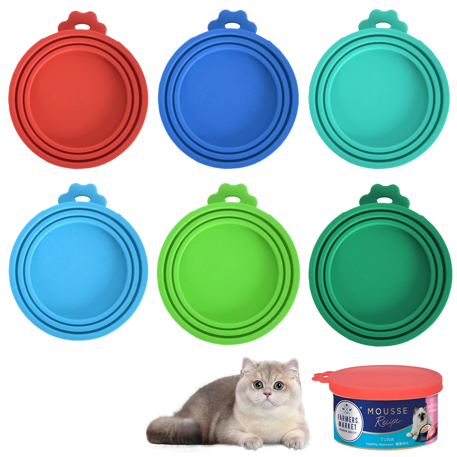 Hotype Coperchi In Silicone Per Scatolette Cane E Gatto - 2 Pezzi Blu, Sigillanti E Pratici - Foto 9