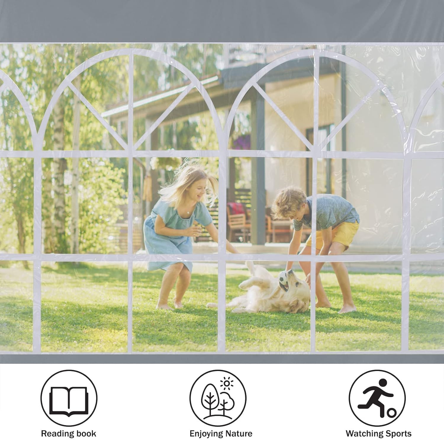 ABCCANOY 2 Packs of 10X10 Canopy Sidewalls with Church, Gray