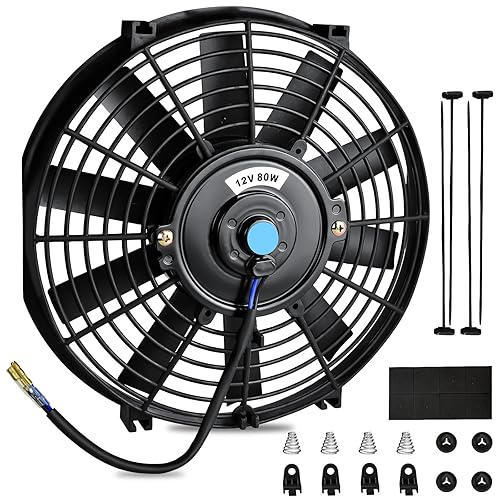 MuHize Ventilador de refrigeración eléctrico para radiador, ventiladores universales de alto rendimiento de 12 pulgadas (nuevo 2023), conjunto de