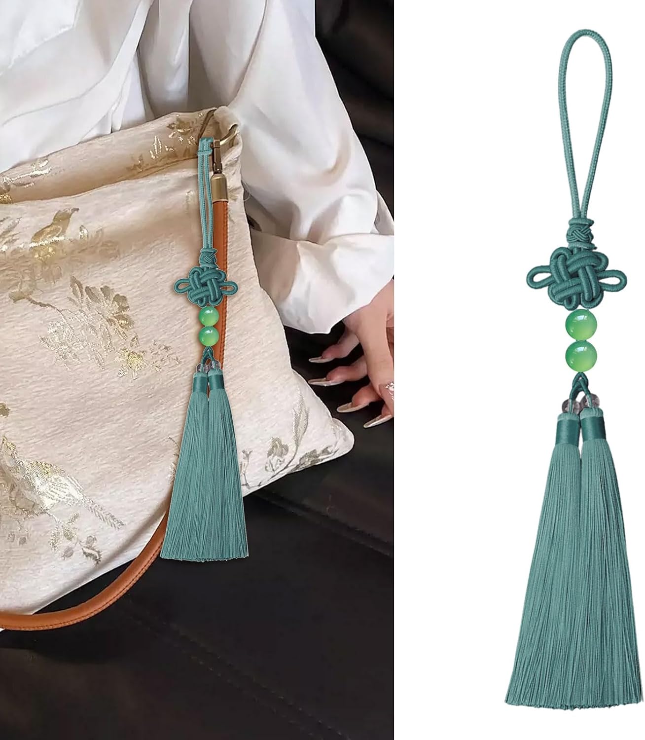 Ethnic Styles Two-Color Chinese Knot Tassels String Handmade Pendant Hanging Accessories Traditional Craft Decoration Two Tone Tassels