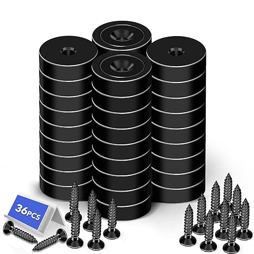 Miniatura 22 de LOVIMAG Imanes de copa de neodimio fuertes impermeables de 150+ libras con tornillos para montaje en pared, disco de base redonda de tierras raras