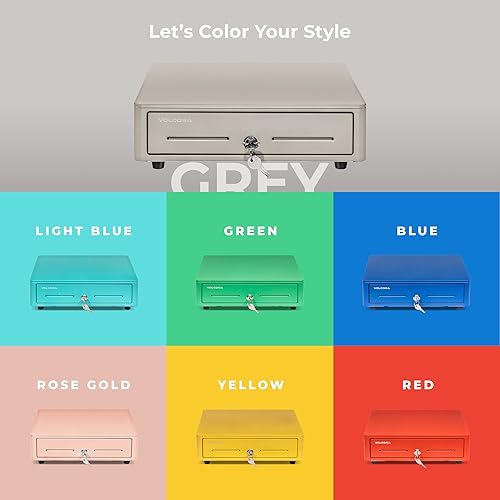 Miniatura 7 de Volcora Cajón de caja registradora para sistema de punto de venta (POS) con esquina redonda de 13 pulgadas, bandeja extraíble para monedas, 4