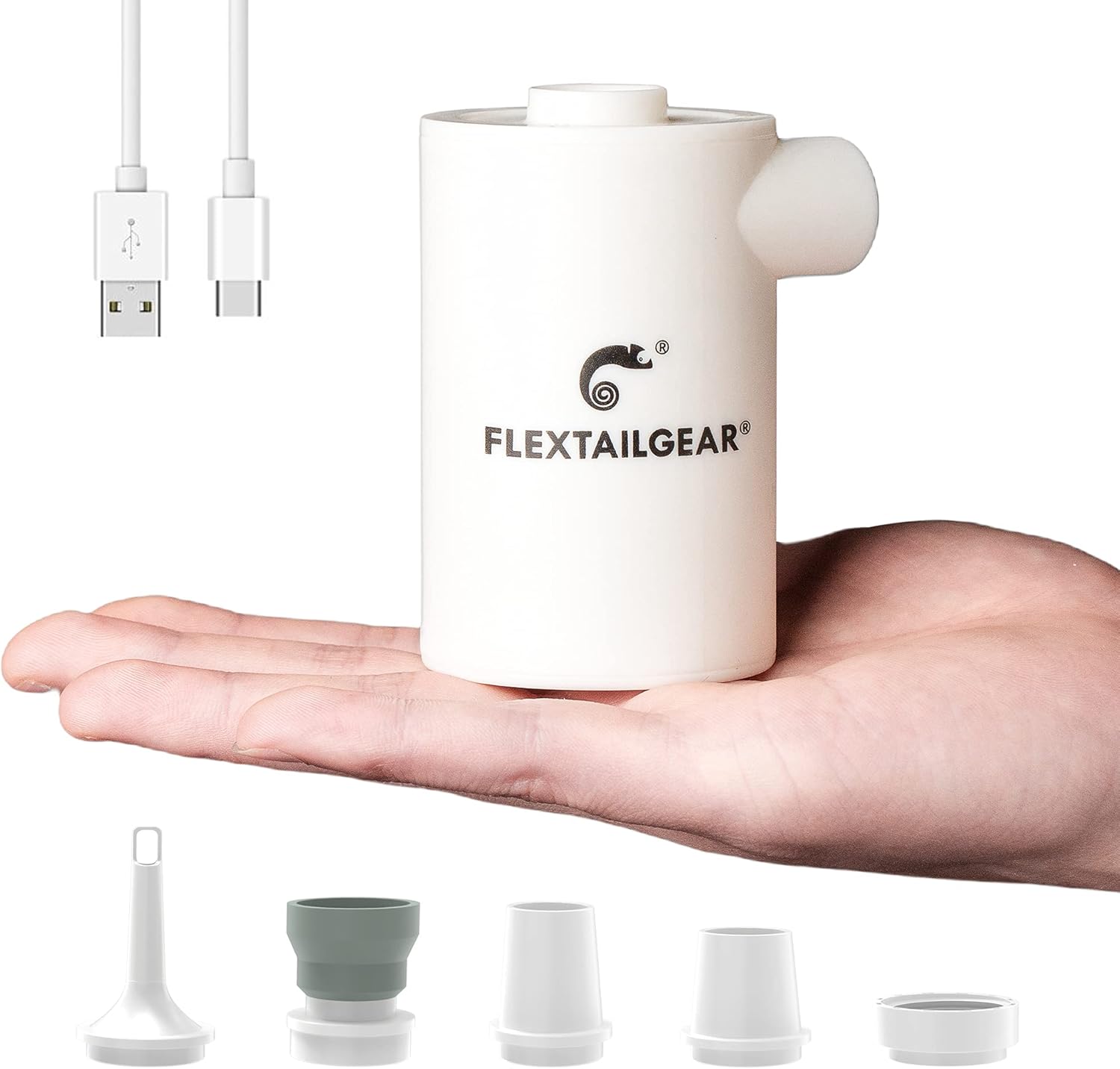 Flextail Gear Luchtbed Pomp Max Pump 2020 - Elektrische Luchtpomp Pomp Luchtbed 3600 Mah Luchtbedpomp Oplaadbaar Wit