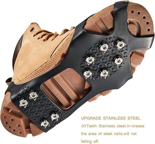 Miniatura 4 de HoFire Tacos de hielo, agarre de hielo, agarre de tracción, agarre antideslizante sobre zapatobota de goma, crampones antideslizantes