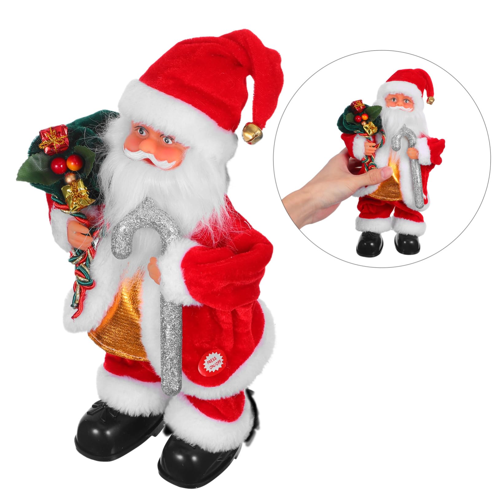 Juguete De Papá Noel Eléctrico Papá Noel Musical con Funciones Divertidas para Decoración De Fiestas Navideñas para Hecho De Material Seguro