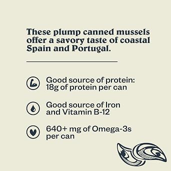 Patagonia Provisions Mussels 3-Piece Bundle | Responsibly Sourced in Spain | 16g-18g Protein & Gluten Free | 4.2 Ounce (Pack of 3)