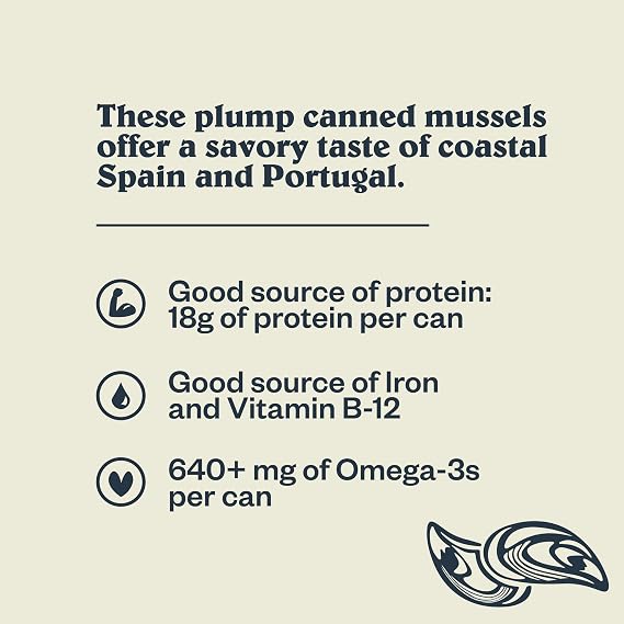 Patagonia Provisions Mussels 3-Piece Bundle | Responsibly Sourced in Spain | 16g-18g Protein & Gluten Free | 4.2 Ounce (Pack of 3)