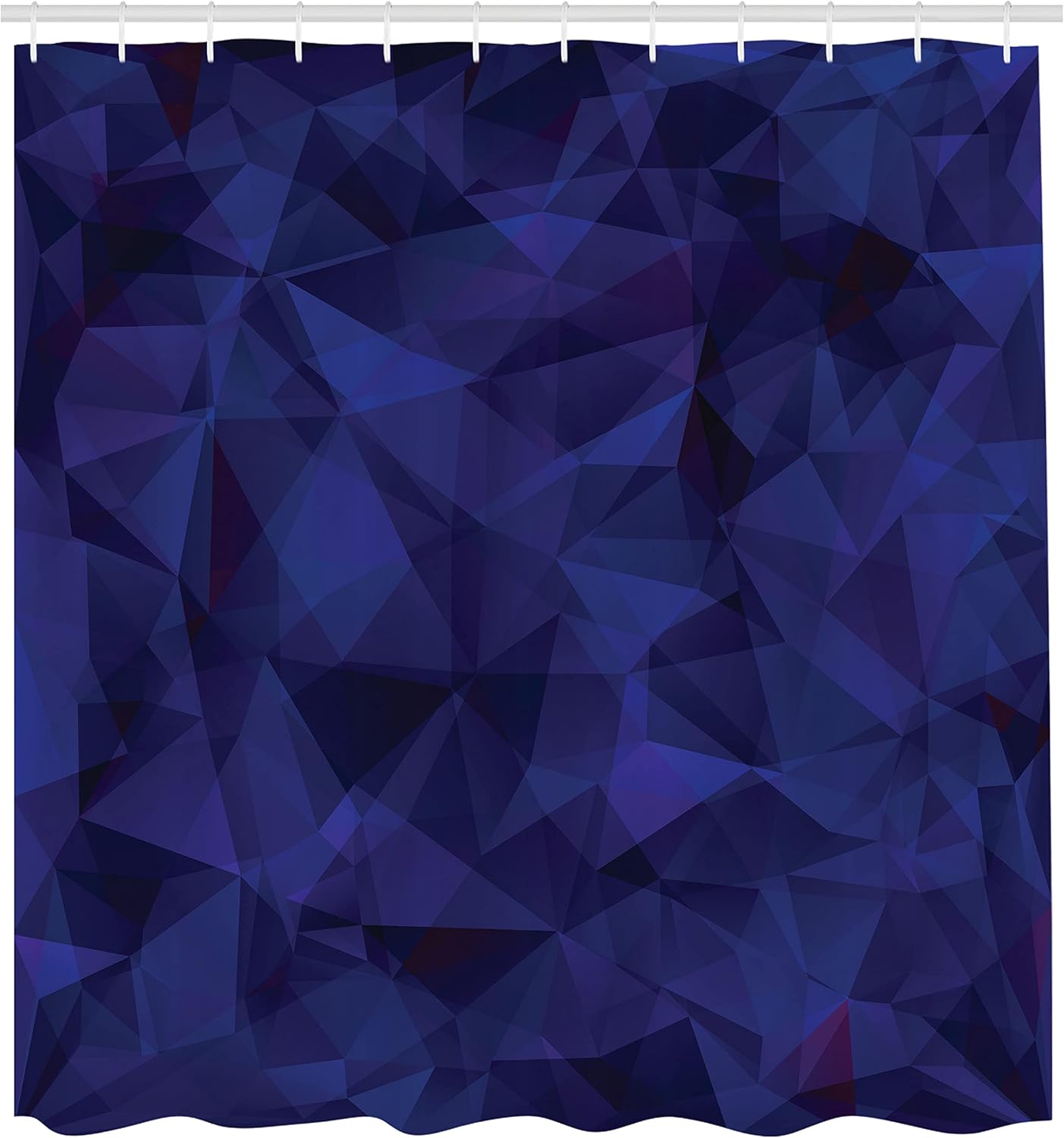 Ambesonne Abstract Shower Curtain, Broken Glass Inspired Geometric Triangle Abstract Shapes Computer Graphics, Cloth Fabric Bathroom Decor Set with Hooks, 69" W x 75" L, Indigo