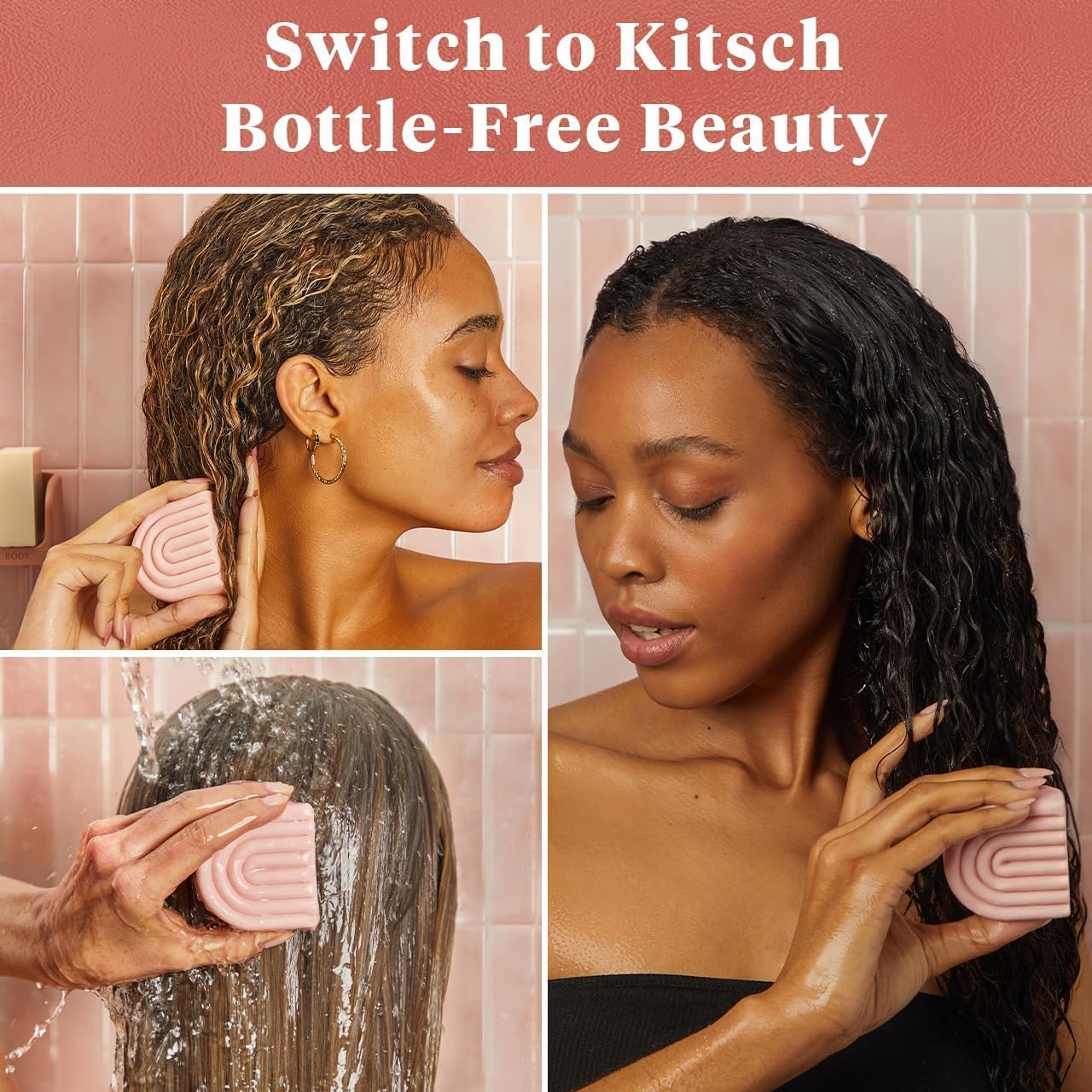 Kitsch Castor Oil Conditioner Bar Soap - Hydrating & Moisturizing Hair Care - Organic Castor Oil Conditioner for Hair Growth & Scalp Nourishment - Silicone & Paraben-Free, Vegan, Made in USA - 2.7oz - Image 7