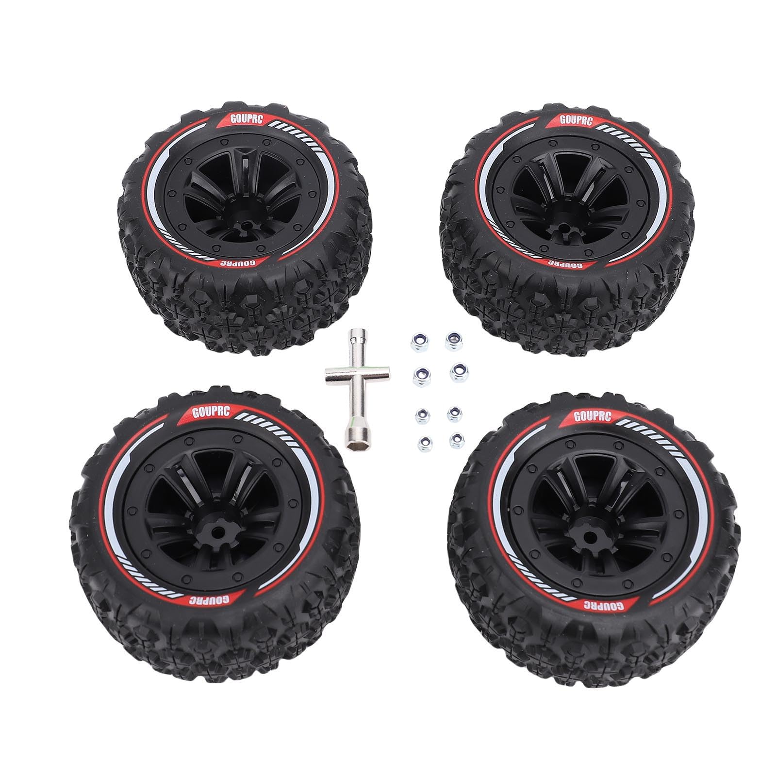 4PCS Scale Offroad Opony 12 Mm Hex RC Car Crawler Wheels Opony Ustaw Akcesoria dla Samochodu 1/14 1/16 RC (BLACK)