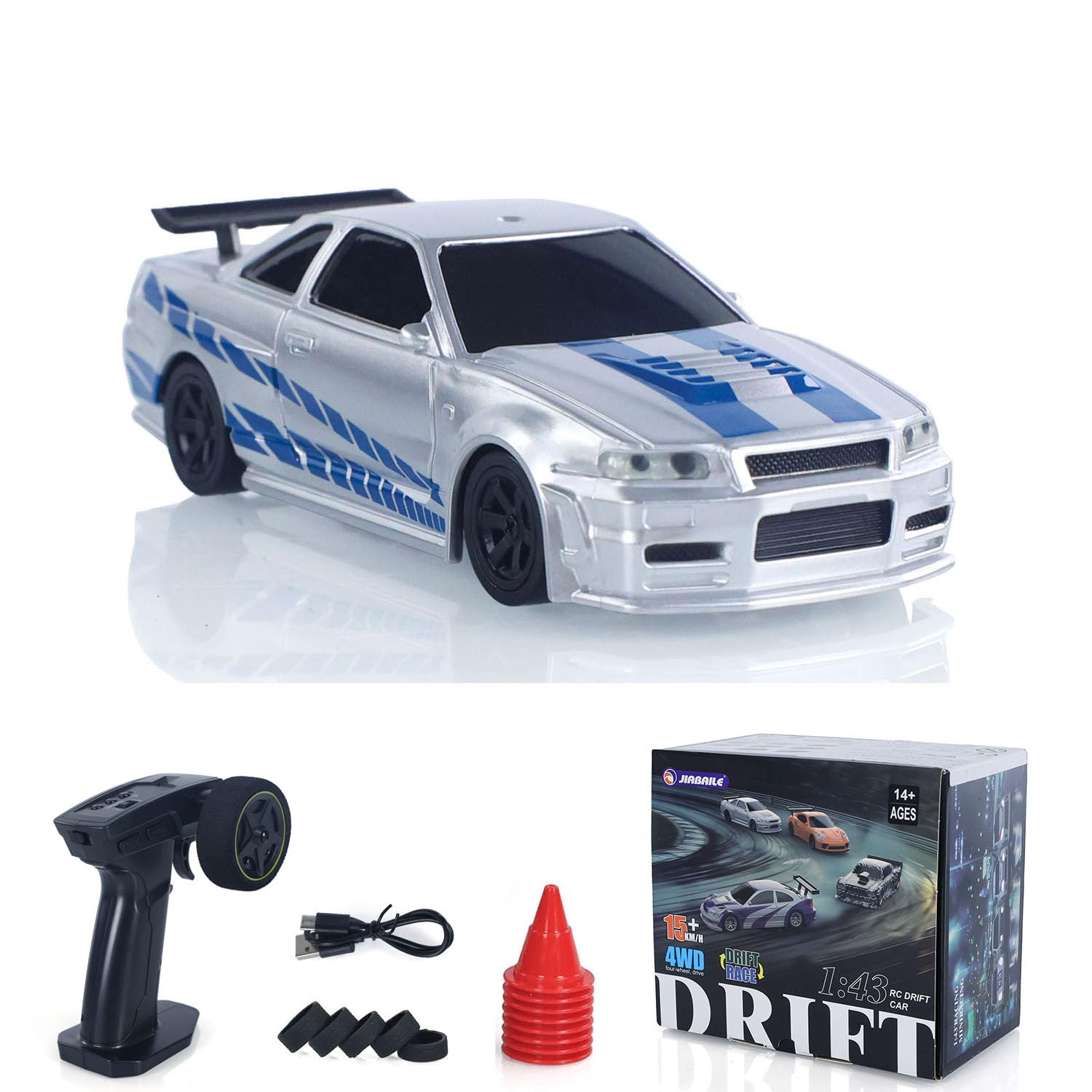 ターボレーシング 1/64 ドリフトラジコン R34 ブルー ターボレーシング 1/64 ドリフトラジコン R34 ブルー 1/76 C64
