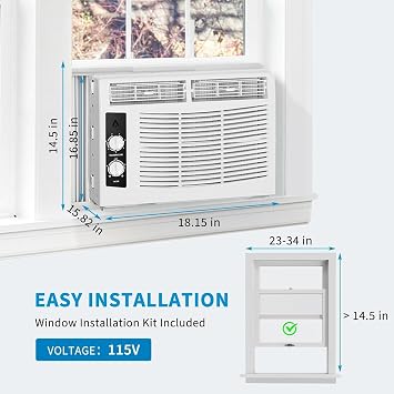 6000 Btu U-Shaped Window Air Conditioner, WiFi & App Control, Ultra Quiet, Enabled Saddle Window AC Unit Cools Up to 350 Sq. ft, Cooling, Dehumidifier, Flexible for Home/Office