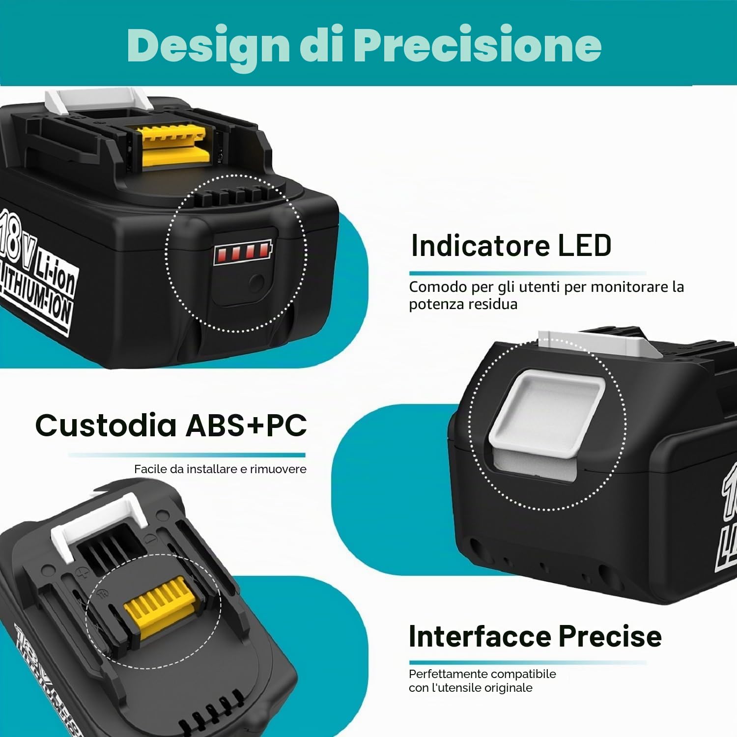 Energup 2 Pezzi 18V 5.0Ah Batteria con Caricabatterie per Makita Batteria 18V BL1815 BL1820 BL1830 BL1840 BL1850 BL1850B DC18RA DC18RC DC18RD
