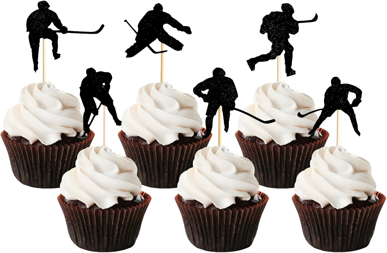 36 Pieces Hockey Cupcake Toppers, UBTKEY Hockey Sports Cake