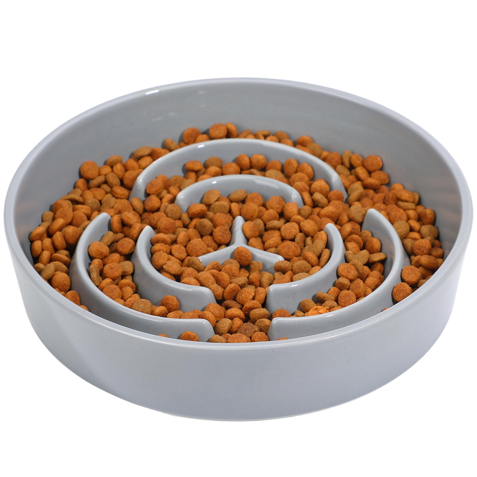 IDOGCHEW Slow Feeder Dog Bowl Ceramic, Slow Down Eating Food for Prevent Bloat Anti Choking, Maze Puzzle Feeder Feeding Bowls for Dogs Healthy Digestion Weight Control 20.5x4.5 cm(1.77x8.07 in)